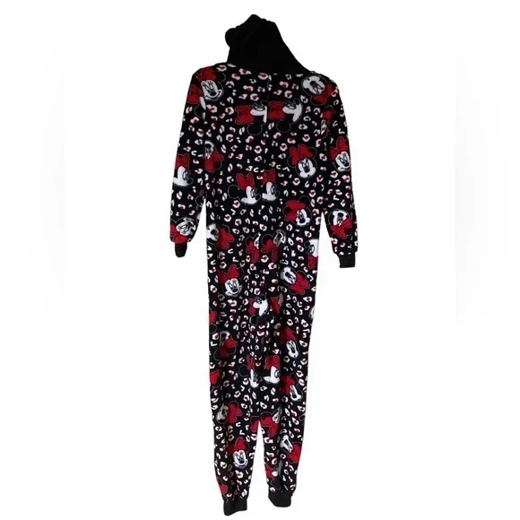 Disney Women’s Minnie Mouse Hooded‎ Full Body Plush Graphic Pajama Cosplay Small - Picture 2 of 8